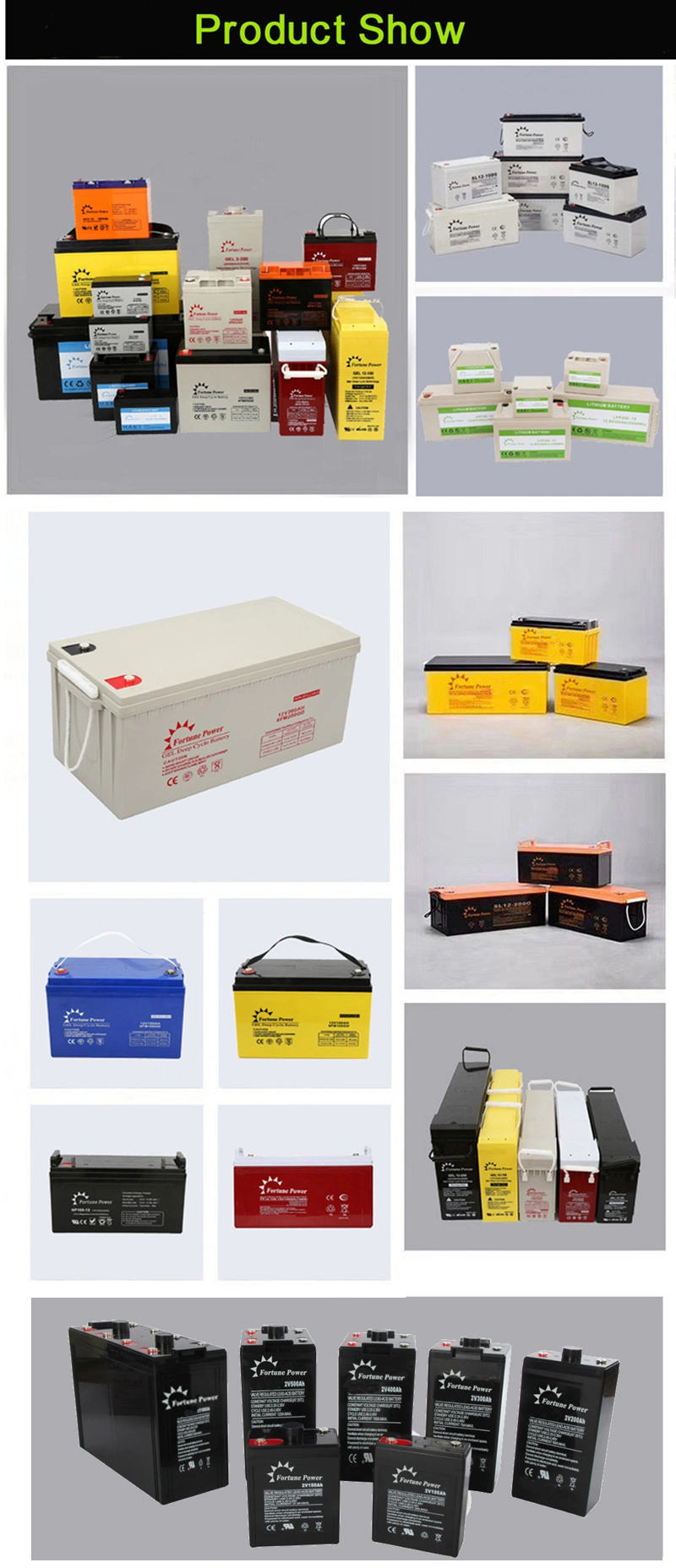 12V200ah Deep Cycle Gel Battery for Solar Power System